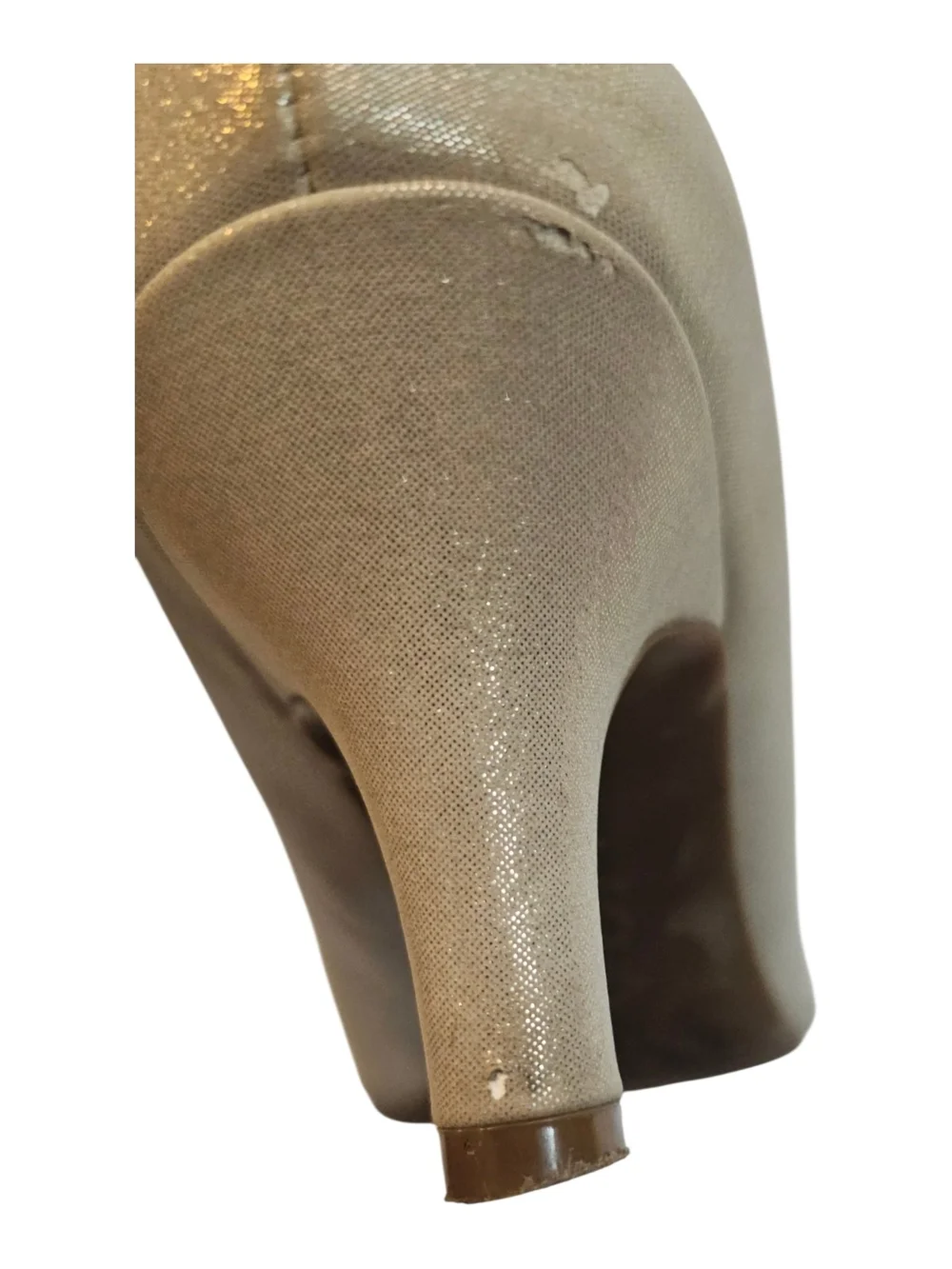 Life Stride Soft System Size 7W Champagne Shimmery Mid-Heel Pump